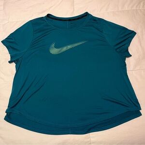 Nike Dry Women's Dri-Fit Running Shirt Teal Lime FB4698-381 PLUS SIZE 1X